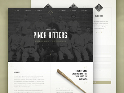 Pinch Hit contract design development landing page one pager pinch hit website