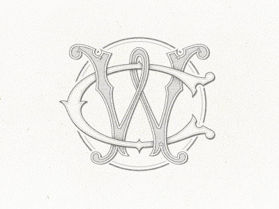 CW Monogram crest design logo monogram vintage