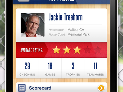 My Profile app basketball ios iphone rating stars steelfish wood