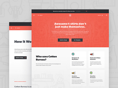 CB Homepage home homepage hyper salmon web design