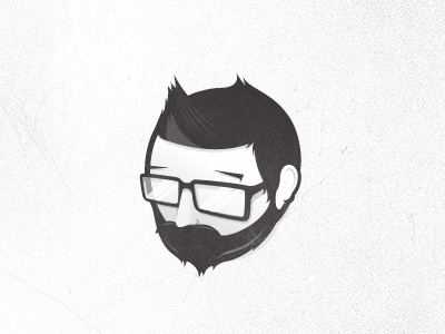 Beard Head beard face glasses grayscale head icon illustration