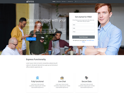 Bootstrap landing page design for your next web project