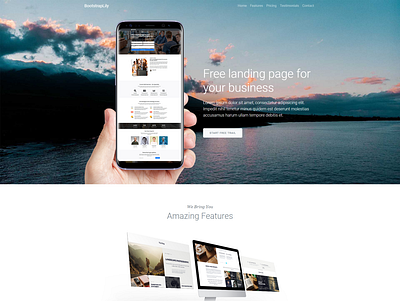 Free bootstrap html landing page design for your business bootstrap template bootstraplily free bootstrap template free html template free landing page free template free website free website template freebie