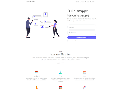 Free bootstrap landing page for any purpose bootstrap template bootstraplily free bootstrap template free html template free landing page free template free website free website template freebie