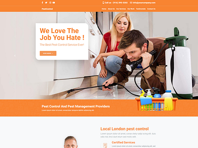 Free website template for your pest control and exterminators bu
