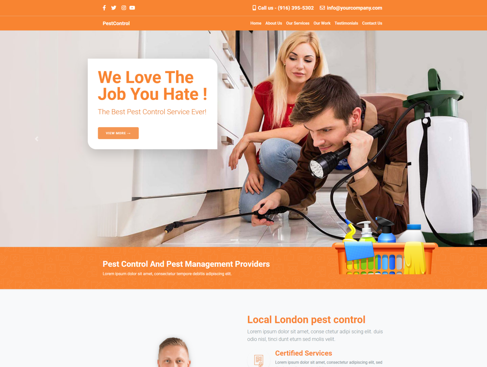 Free Website Template For Your Pest Control And Exterminators Bu By Bootstraplily Com On Dribbble