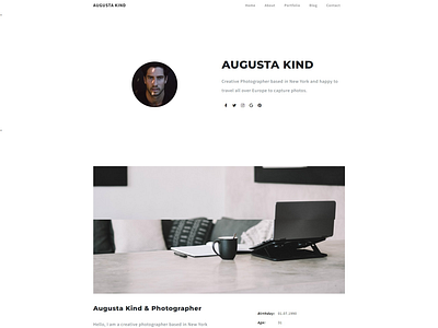 Free photography website template