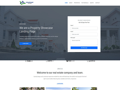 Free property showcase landing page bootstrap template bootstraplily design free bootstrap template free template free website free website template freebie