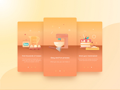 Cookpedia Onboarding app cook cooking design fun illustration onboarding ui