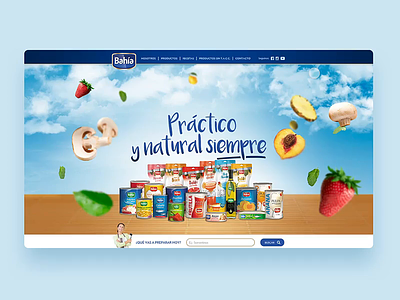 Productos Bahia canned food food motiongraphics natural uidesign webdesign website