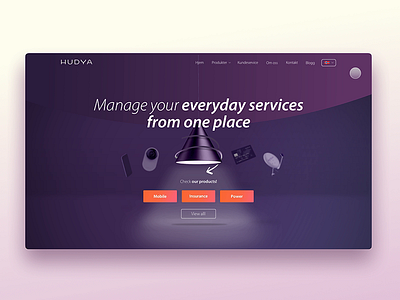 Hudya commercial website alarm bank insurance mobile norway power render services ui ui ux ui design ux ux design web website