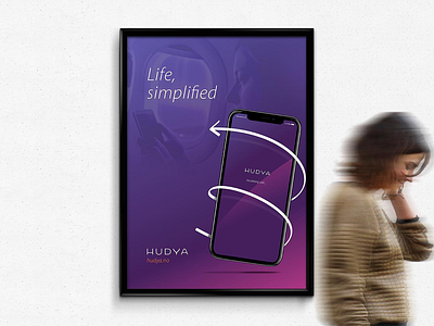 Hudya office posters brand identity branding hudya insurance mobile norway poster print print design product renders services