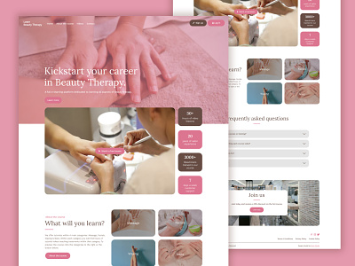 E-learning Platform Website beauty branding course e-learning learning salon web design webdesign website