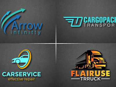 Logistics transport trucking rental logo design