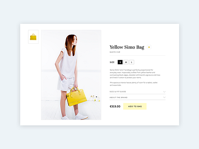 Bag bag cart fashion shop shoppingcart tablet ui webshop yellow