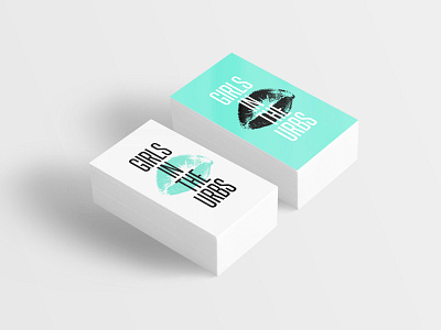 Girls In The Urbs bussinesscards aqua blowkiss businesscard fashion girls kiss lipstick logo mockup teal urban