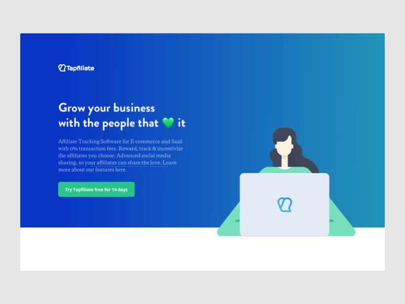 Landingpage Animation affiliate business conversion coupons growth illustration kuilder marketing modern start tapfiliate timo