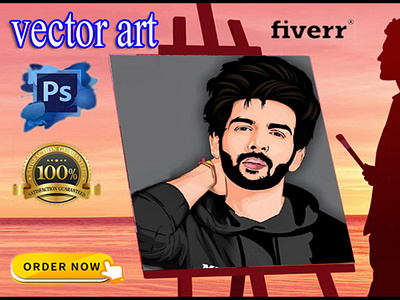 Draw your photo avatar face vector cartoon portrait