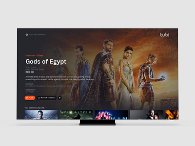 Tubi TV UI Refresh 10ft television tv tvdesign tvui ui ux