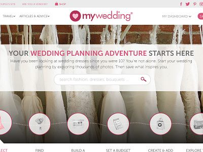 MyWedding.com Redesign art direction mywedding.com redesign web design website