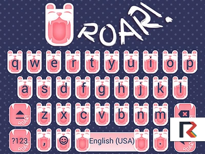 ROAR! Keyboard android bear customization cute design keyboard personalization redraw roar ui