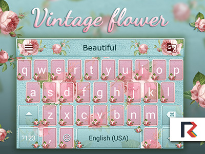 Vintage Flower android app customization flower keyboard personalization retro rose ui vintage