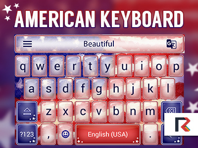American Keyboard american android app blue customization flag keyboard personalization red ui usa white