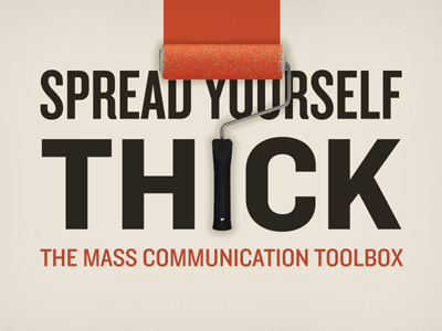 Spread Yourself Thick font knockout paint powerpoint presentation roller slide title