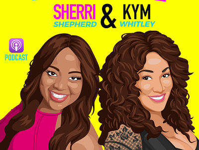 Promo Graphic: "Two Funny Mama's"! digital painting graphic art illustration promotional graphic sherri shepard