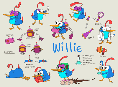 Character Development: "Willie" Concepts character design concept art concept design graphic art illustration