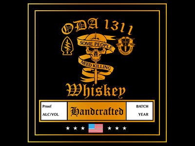 Branding: ODA 1311 Handcrafted Whiskey branding graphic art logo