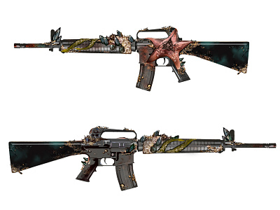 Weapon Skins: "Salty Seas" M-16 Bundle Preview gaming graphic art guns illustration m16 video games weapons