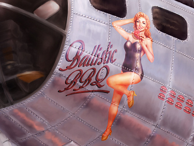 B-17 Fighter & Nose Art b 17 fighter plane military pin up girl war world war 2 ww2