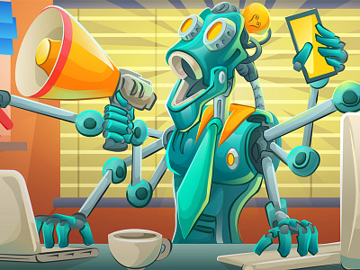 Company Promo: "Clank" The Robot! illustration marketing promotion robot sci fi