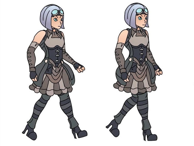 Sprite Sheet: Steampunk Anime Character by Tipping Toast Media on Dribbble