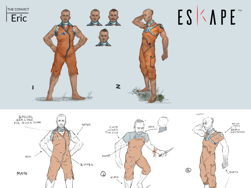 Character Design: "Eric" (Class E Prisoner) character concept character creation character design game development gaming graphic art heroes video games
