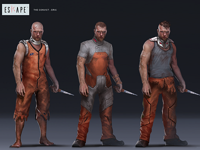 Character Development: Convict Alternate Skins character concepts character design convict game design gaming skins