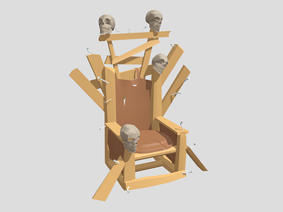 Low Poly Model: Tribe Leader Chair 3d models chair furniture gaming low poly low poly art video games