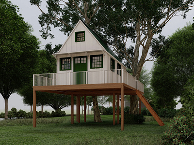 Structure Design: 3D Treehouse Render