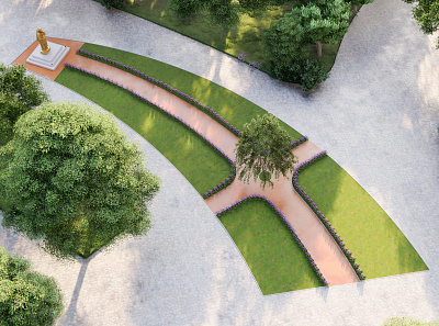 City Monument Design: 'Mother Cabrini Memorial Garden' battery park monument mother cabrini new york render shrine