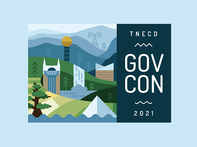 GOVCON 2021 branding chattanooga conference geography identity illustration knoxville logo memphis mountains nashville nature outdoors river smoky mountains tennessee terrain vector