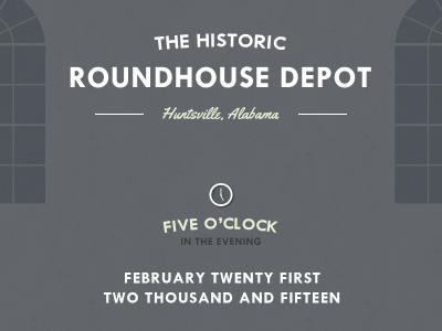 Roundhouse Depot grey icon type website wedding