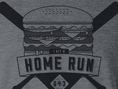 Home Run Burger baseball burger home run illustration line art