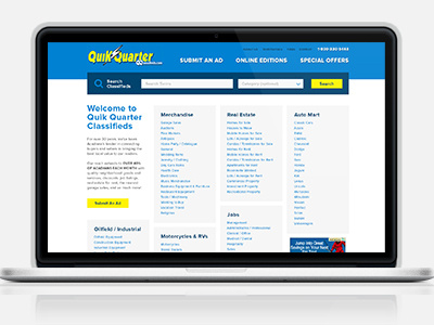 Quick Quarter classified ads mobile friendly redesign responsive web design website
