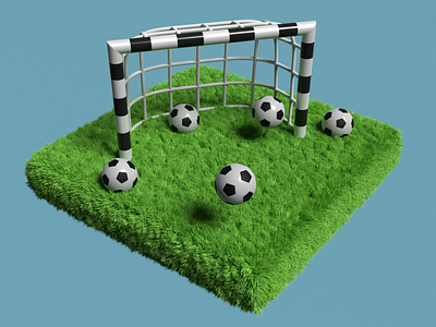 Kick off! 3d ball blender championship football gate goal graphic design illustration kick play scene soccer sport team world cup