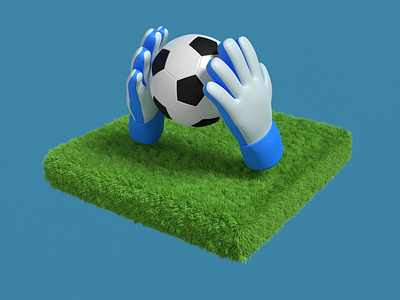 Catch! 3d icon blender design football goal goal keeper graphic design gras illustration soccer sprot world cup