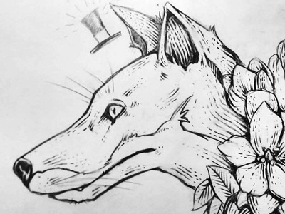 Mr. Fox flowers fox pencil