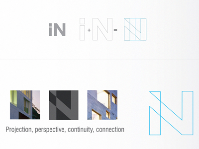 IN . Interior Design architecture logo