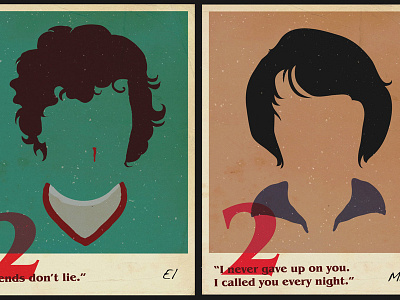 Stranger Things 2 - Eleven and Mike characters minimalist series strangerthings