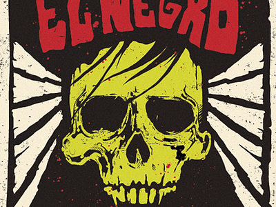 El Negro poster artwork draw drawing illustration ilustração rock rockposter skull stoner